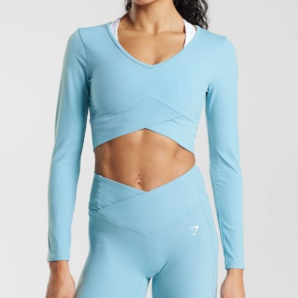 Gymshark Tops - Gymshark Crossover Long Sleeve Crop Top